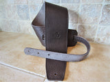4 Inch Wide Chocolate Leather Guitar Straps