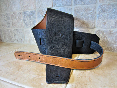 Elite Series: 4 Inch Wide Leather Backed Guitar Straps