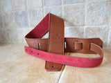 2.5 Inch Wide Acorn Leather Guitar Straps: