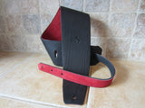 4 Inch Wide Black Leather Guitar Straps