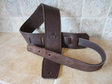 2.5 Inch Wide Chocolate Leather Guitar Straps