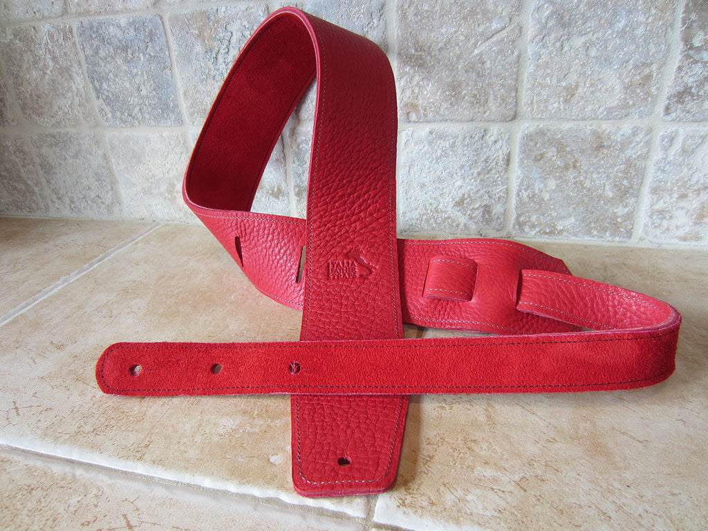 2.5 Inch Wide Rossa Leather Guitar Straps Italia Leather Straps